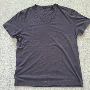 Theory Men's Lightweight Short Sleeve V-Neck Ink Blue T-Shirt - XLarge